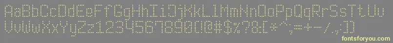 ModernDotDigital7-Schriftart – Gelbe Schriften auf grauem Hintergrund