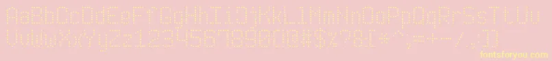 ModernDotDigital7 Font – Yellow Fonts on Pink Background