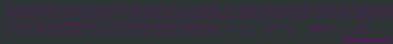 Mordak Stroke-Schriftart – Violette Schriften auf schwarzem Hintergrund