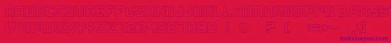 Mordak Stroke-Schriftart – Violette Schriften auf rotem Hintergrund