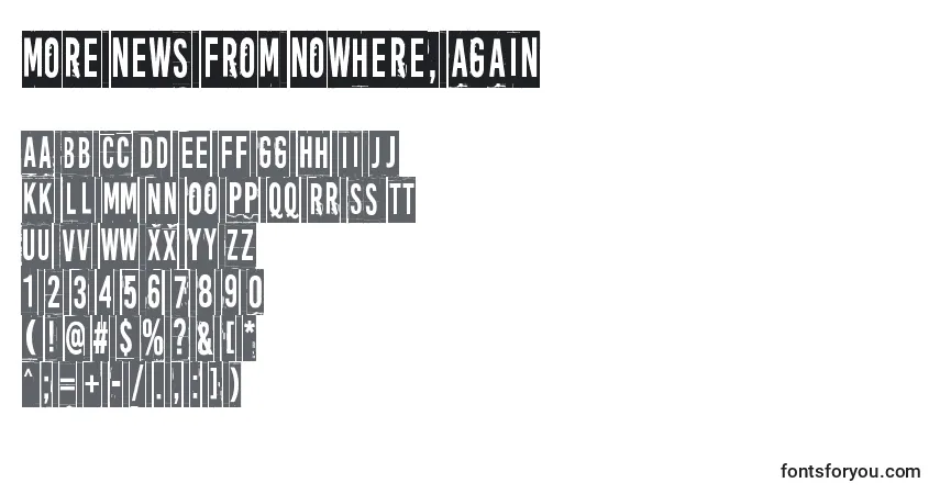 More news from nowhere, again Font – alphabet, numbers, special characters
