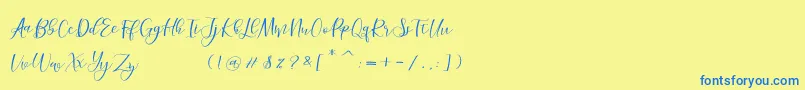 morelight Font – Blue Fonts on Yellow Background