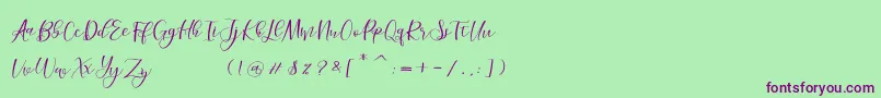 morelight Font – Purple Fonts on Green Background