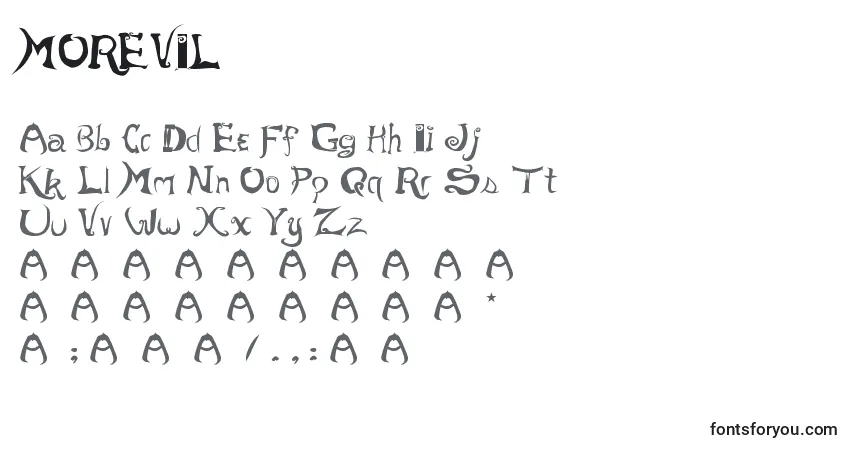 MOREVIL (134934)-fontti – aakkoset, numerot, erikoismerkit