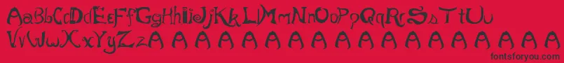 MOREVIL-Schriftart – Schwarze Schriften auf rotem Hintergrund