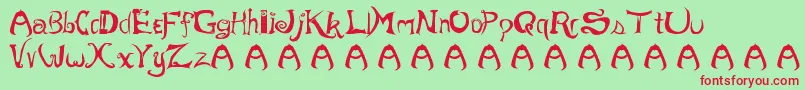 フォントMOREVIL – 赤い文字の緑の背景