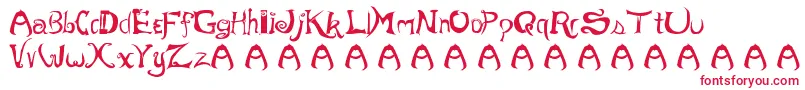 フォントMOREVIL – 白い背景に赤い文字