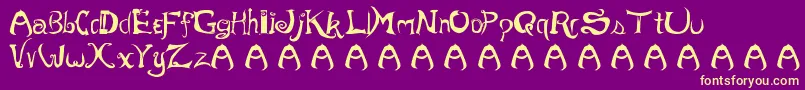 MOREVIL Font – Yellow Fonts on Purple Background