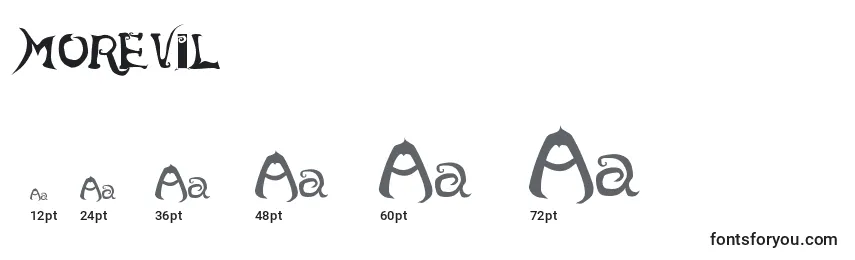 Größen der Schriftart MOREVIL (134934)