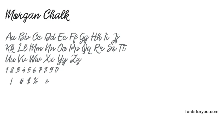 Czcionka Morgan Chalk – alfabet, cyfry, specjalne znaki