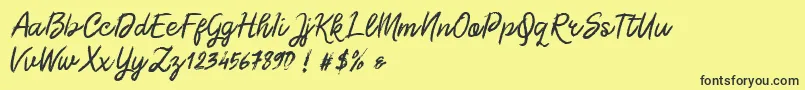 Шрифт Morgan Chalk – чёрные шрифты на жёлтом фоне