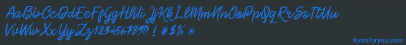Morgan Chalk Font – Blue Fonts on Black Background