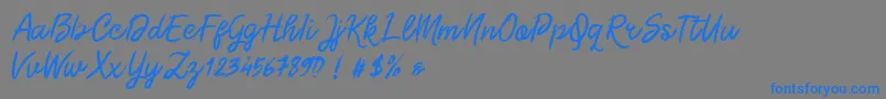Шрифт Morgan Chalk – синие шрифты на сером фоне