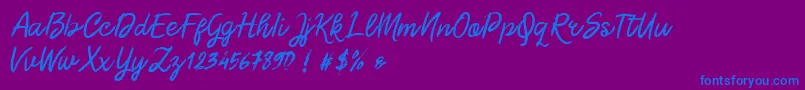 Шрифт Morgan Chalk – синие шрифты на фиолетовом фоне