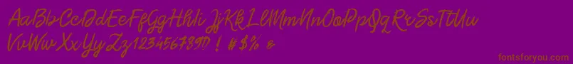 Czcionka Morgan Chalk – brązowe czcionki na fioletowym tle