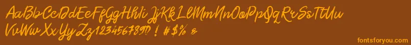 Morgan Chalk Font – Orange Fonts on Brown Background