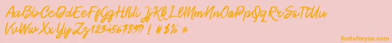 Morgan Chalk Font – Orange Fonts on Pink Background