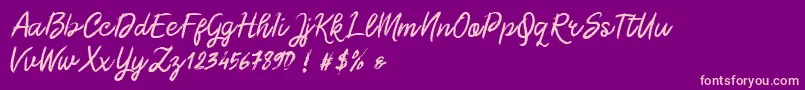 フォントMorgan Chalk – 紫の背景にピンクのフォント