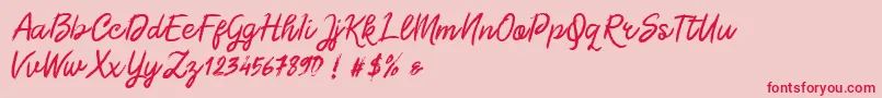 Morgan Chalk-fontti – punaiset fontit vaaleanpunaisella taustalla