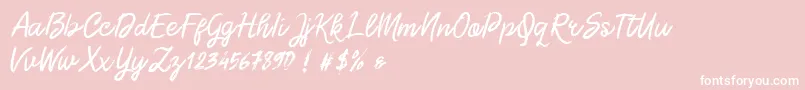 Шрифт Morgan Chalk – белые шрифты на розовом фоне