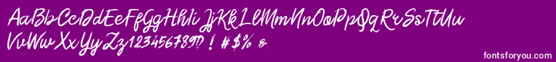 Шрифт Morgan Chalk – белые шрифты на фиолетовом фоне