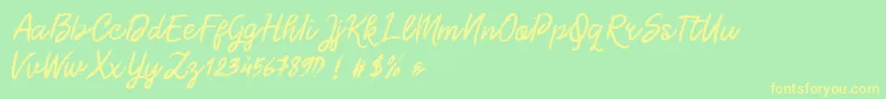 Czcionka Morgan Chalk – żółte czcionki na zielonym tle