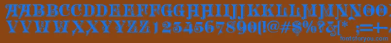 MORGTN   Font – Blue Fonts on Brown Background