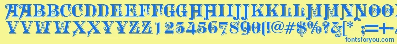 MORGTN   Font – Blue Fonts on Yellow Background