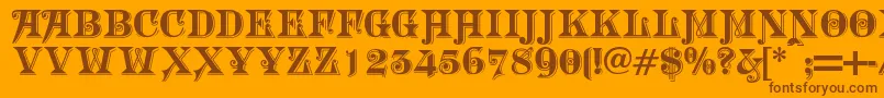 MORGTN   Font – Brown Fonts on Orange Background