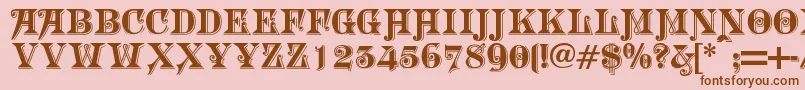 MORGTN   Font – Brown Fonts on Pink Background
