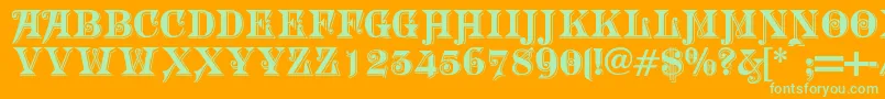 MORGTN   Font – Green Fonts on Orange Background