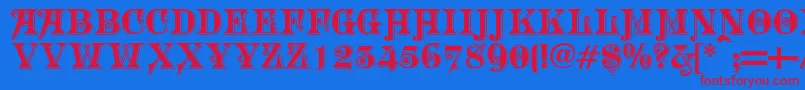 MORGTN   Font – Red Fonts on Blue Background