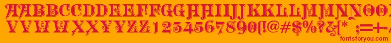 Шрифт MORGTN   – красные шрифты на оранжевом фоне