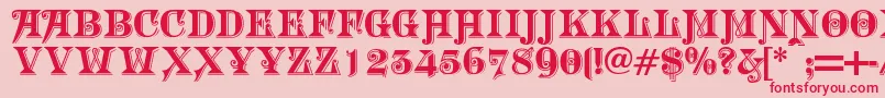 フォントMORGTN   – ピンクの背景に赤い文字