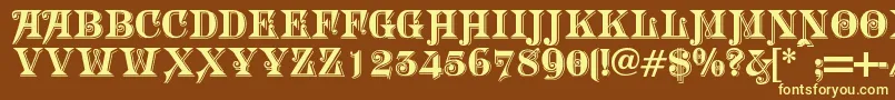 MORGTN   Font – Yellow Fonts on Brown Background