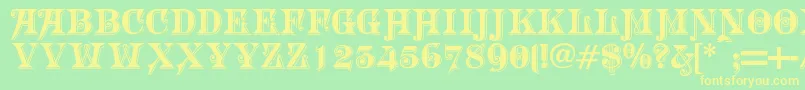 MORGTN   Font – Yellow Fonts on Green Background