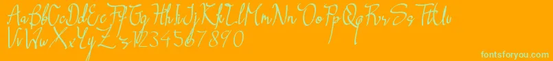 Morning Blow Font – Green Fonts on Orange Background