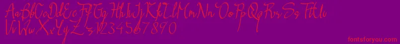 Morning Blow-Schriftart – Rote Schriften auf violettem Hintergrund