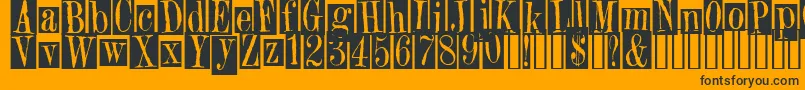 2peasGift-Schriftart – Schwarze Schriften auf orangefarbenem Hintergrund