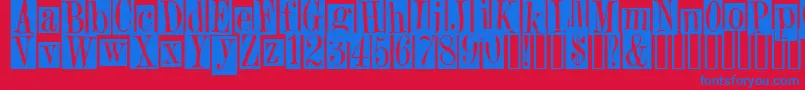 2peasGift Font – Blue Fonts on Red Background