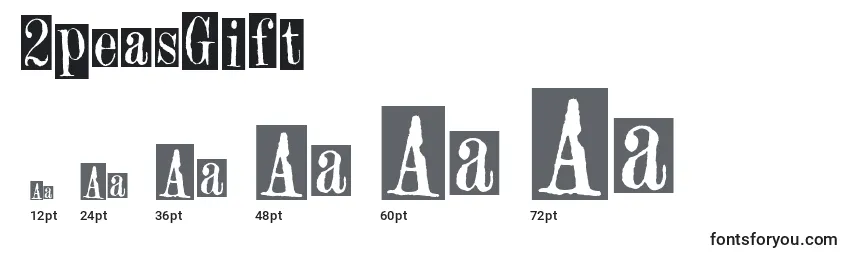 2peasGift Font Sizes