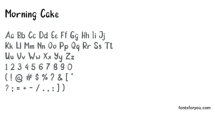 Czcionka Morning Cake – alfabet, cyfry, specjalne znaki