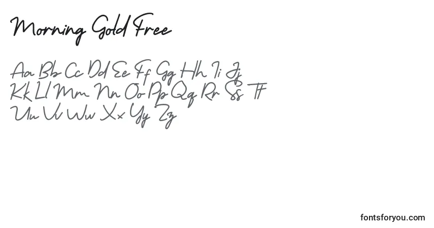 Fuente Morning Gold Free - alfabeto, números, caracteres especiales
