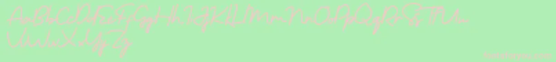 フォントMorning Gold Free – 緑の背景にピンクのフォント