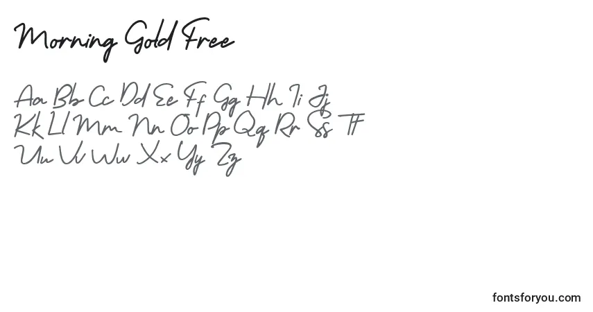 Schriftart Morning Gold Free (134942) – Alphabet, Zahlen, spezielle Symbole