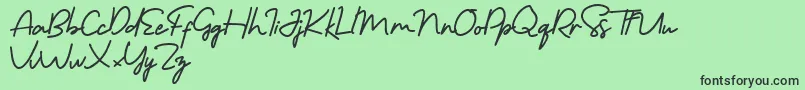 Morning Gold Free-Schriftart – Schwarze Schriften auf grünem Hintergrund