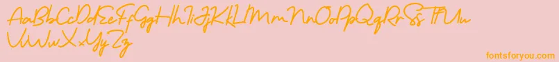 Morning Gold Free Font – Orange Fonts on Pink Background