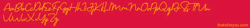 Police Morning Gold Free – polices orange sur fond rouge