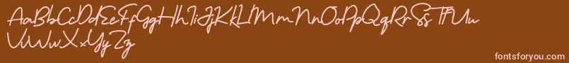 Morning Gold Free Font – Pink Fonts on Brown Background
