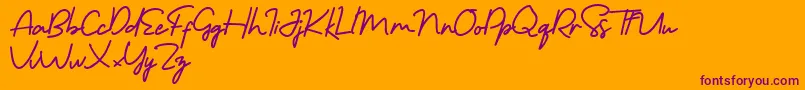 Morning Gold Free Font – Purple Fonts on Orange Background